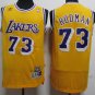 Retro Lakers No. 73 Rodman Yellow