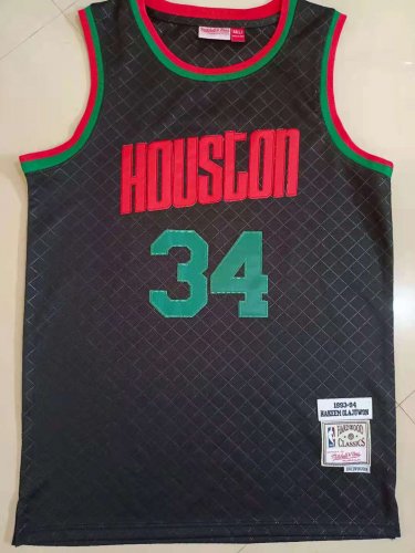 Rocket 34 # Olajuwon Black Shirt