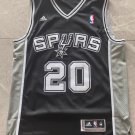 Spurs 20 # Ginobili Retro Black Shirt