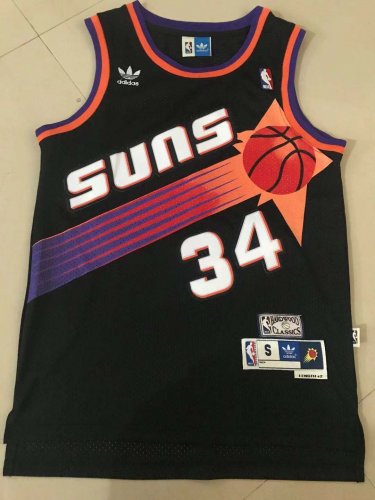 Suns 34 # Barkley Clover Black Mesh Retro Jersey