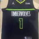 Timberwolves No.1 Black Jordan jersey