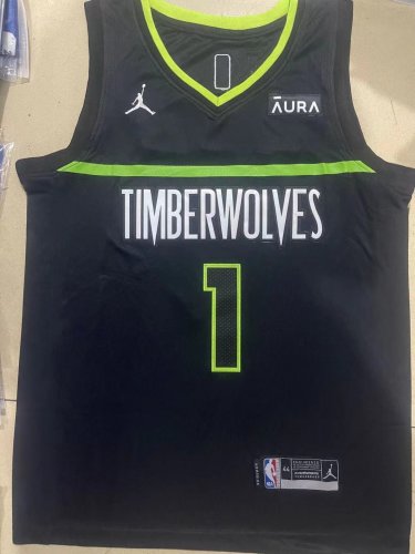 Timberwolves No.1 Black Jordan jersey