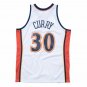 Warriors No. 30 White 09-10 Season Mitchell Retro Jersey - Stephen Curry