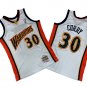 Warriors No. 30 White 09-10 Season Mitchell Retro Jersey - Stephen Curry