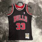 #33 Pippen Bulls 1995-96 M&N  jersey black with stripe