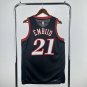 26th season 76ers retro black number 21 Embiid