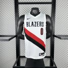 26th season Trail Blazers home white No. 0 Lillard