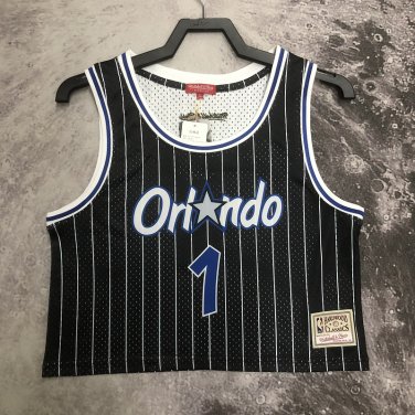 M&N #1 Hardaway Magic  navel exposed jersey black ()