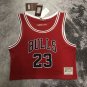 M&N #23 Jordan Bulls navel exposed jersey red ()