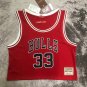 M&N #33 Pippen Bulls navel exposed jersey red ()