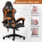High Back Gaming Chair With Headrest and Lumbar Support PU Leather Office Chair Ergonomic Design