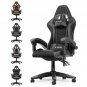 High Back Gaming Chair With Headrest and Lumbar Support PU Leather Office Chair Ergonomic Design