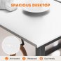 Modern Computer Desk - Office Gaming Table, Study Writing Desk with Side Bag & Headphone Hook