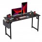 Modern Computer Desk - Office Gaming Table, Study Writing Desk with Side Bag & Headphone Hook