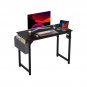 Modern Computer Desk - Office Gaming Table, Study Writing Desk with Side Bag & Headphone Hook