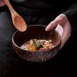 Coconut shell bowl, 1 Bowls + 1 Spoons Handcrafted Coconut Shell Salad Bowl with Wooden Spoons -