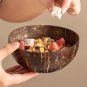 Coconut shell bowl, 1 Bowls + 1 Spoons Handcrafted Coconut Shell Salad Bowl with Wooden Spoons -