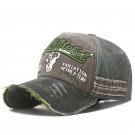distressed Embroidered Snapback Baseball Cap Outdoor Hip Hop Sun Hats Brown Green