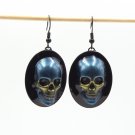 Gothic resin earrings with skull 027