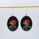 Gothic resin earrings with rose 012