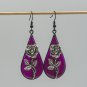 Gothic resin earrings with rose 014