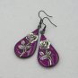 Gothic resin earrings with rose 014
