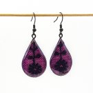 Gothic resin earrings with black lace 020