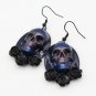 Gothic resin earrings with skull 028