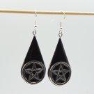 Gothic resin earrings with pentagram 030