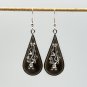 Gothic resin earrings with bat 038