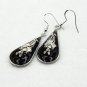 Gothic resin earrings with bat 038