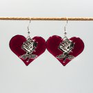 Gothic resin earrings with rose 041