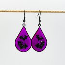 Gothic resin earrings with bats 042