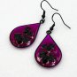 Gothic resin earrings with bats 042