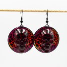 Gothic resin earrings with skull 043