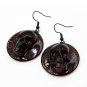 Gothic resin earrings with skull 043