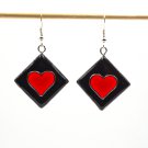 Gothic resin earrings with heart 046 Gothic resin earrings with heart 046