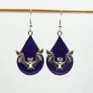 Gothic resin earrings with bat 048 Gothic resin earrings with bat 048