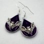 Gothic resin earrings with bat 048