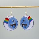 Pride resin earrings with cat 006