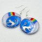 Pride resin earrings with cat 006