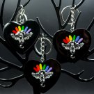 Gothic resin pride charm with flying cat