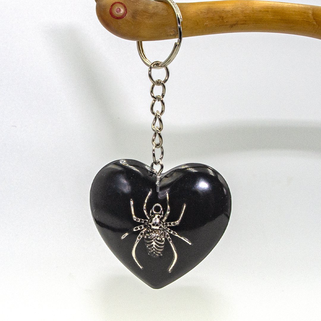 Gothic resin charm with spider