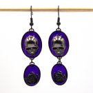 Gothic resin earrings with skull 053
