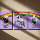 Rainbow pride triptych with rhino, unirorn and bear 40_2024