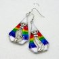 Pride resin earrings with cat 010