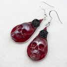 Gothic resin earrings with skull 029