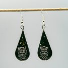 Gothic resin earrings with owl 008