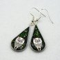 Gothic resin earrings with owl 008