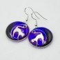 Gothic resin earrings with cat 047